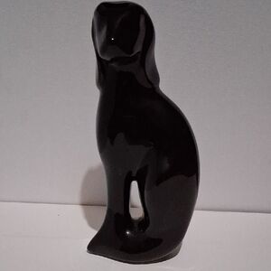 Black Ceramic Dog Figurine